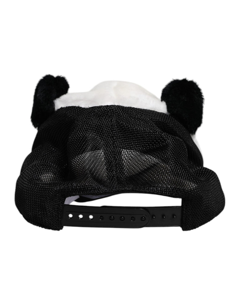 Black White Panda Fur Women Baseball Cap Dolce & Gabbana