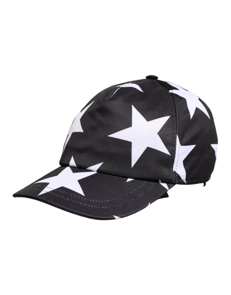 Black Star Print Polyester Baseball Cap Dolce & Gabbana