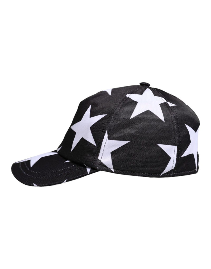 Black Star Print Polyester Baseball Cap Dolce & Gabbana