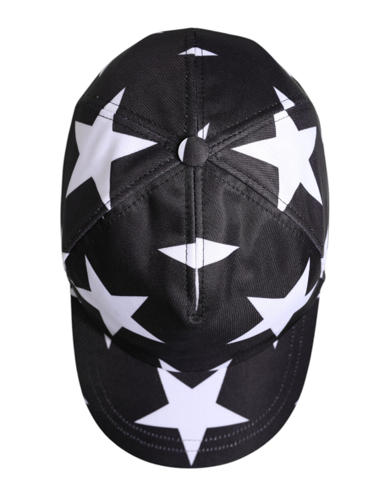 Black Star Print Polyester Baseball Cap Dolce & Gabbana