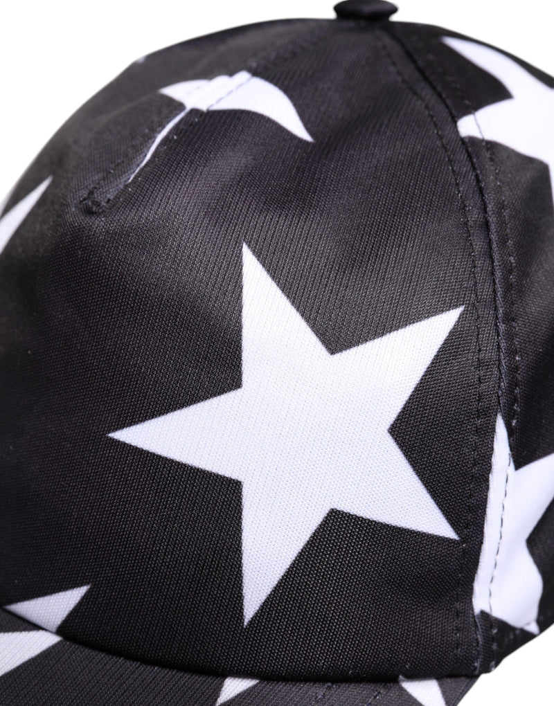 Black Star Print Polyester Baseball Cap Dolce & Gabbana