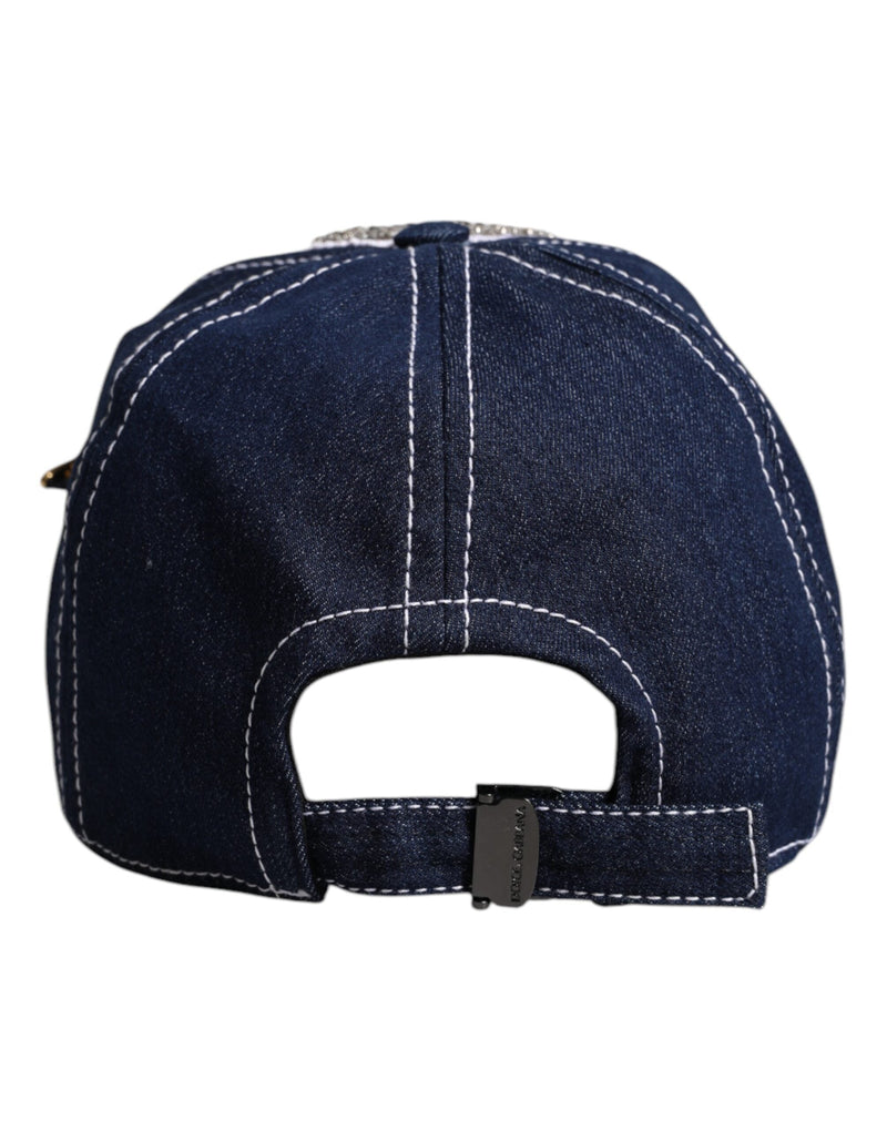 Blue Crystal Embellishment Baseball Cap Dolce & Gabbana