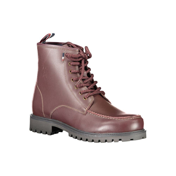 Red Leather Men Boot U.S. POLO ASSN.