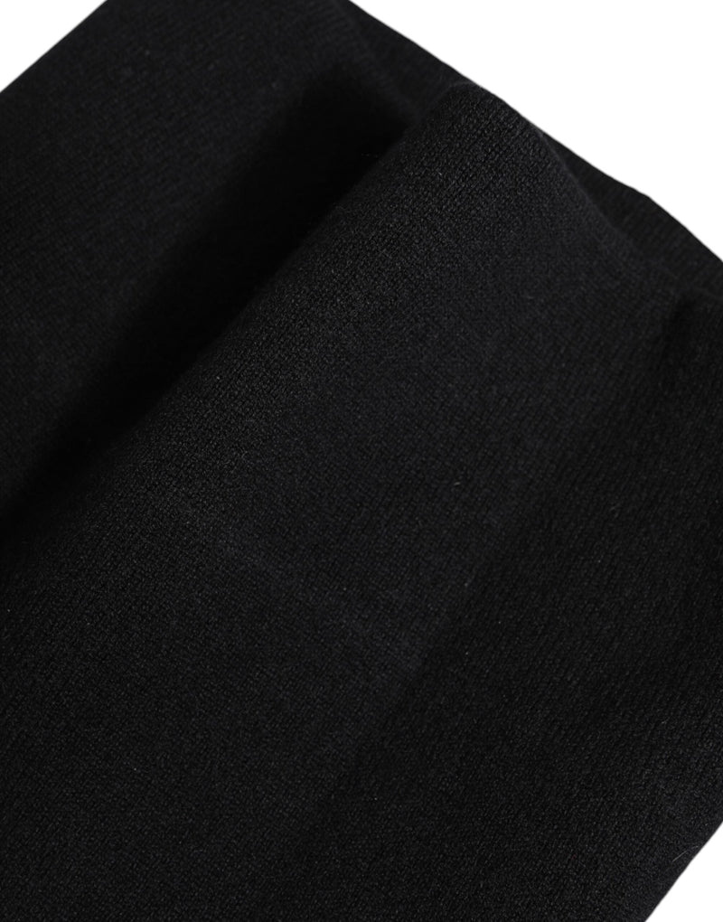 Black Cashmere Knitted Neck Warmer Foulard Scarf Dolce & Gabbana
