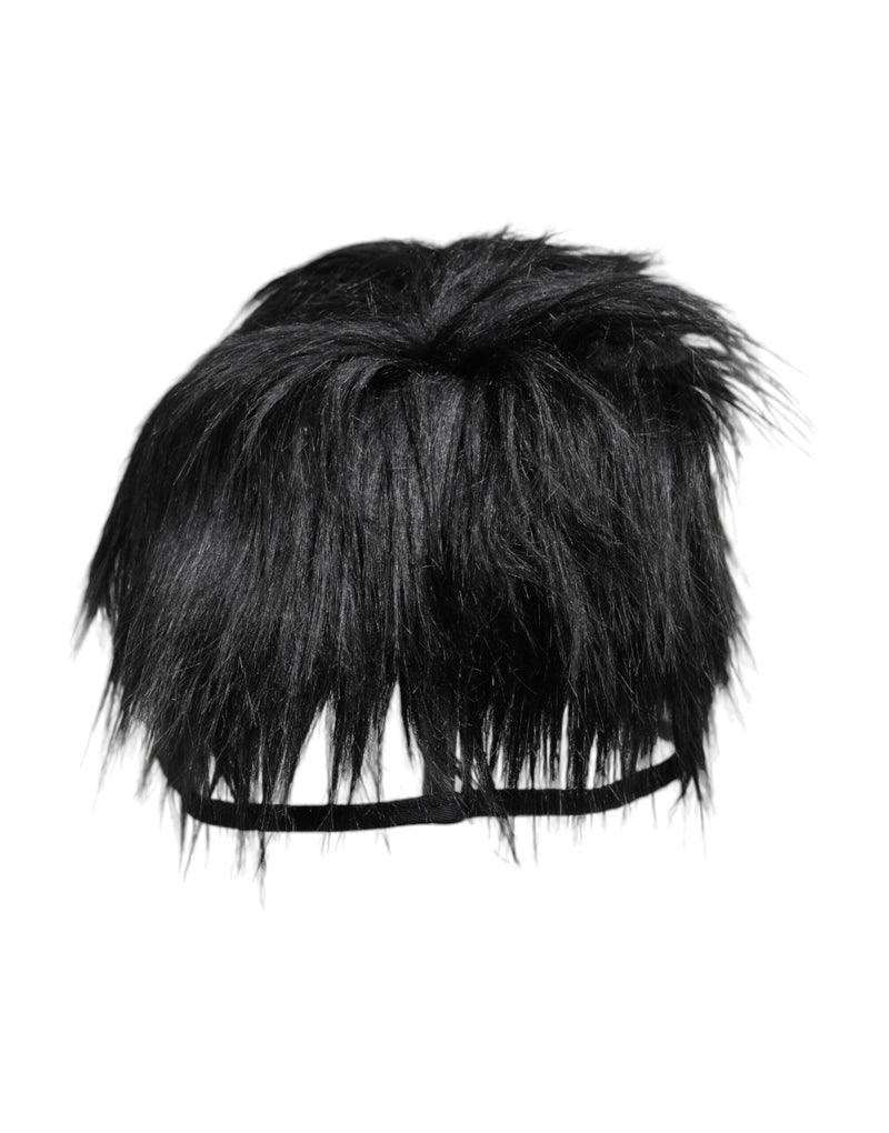 Black Faux Fur Bucket Hat Dolce & Gabbana