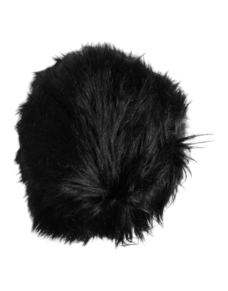 Black Faux Fur Bucket Hat Dolce & Gabbana