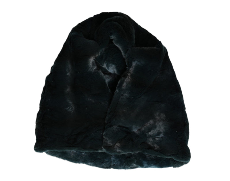 Black Weasel Fur Womens Beanie Hat Dolce & Gabbana