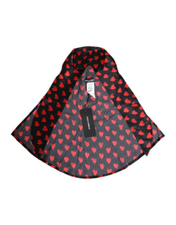 Black Red Hearts Polyester Hat Dolce & Gabbana