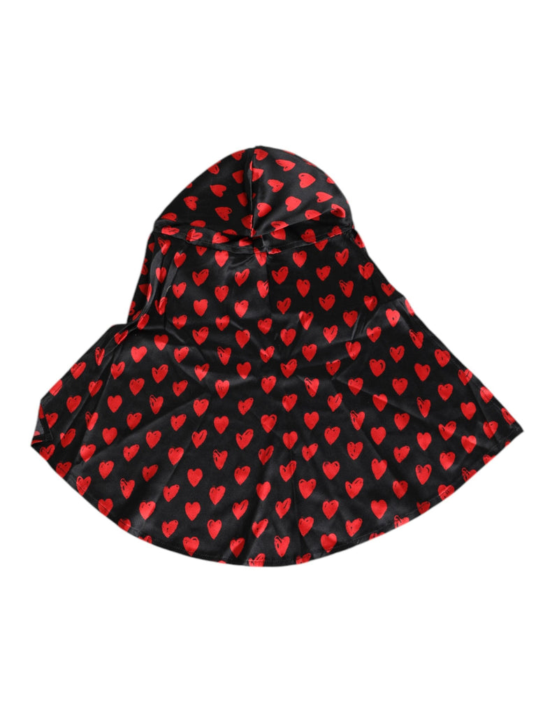 Black Red Hearts Polyester Hat Dolce & Gabbana
