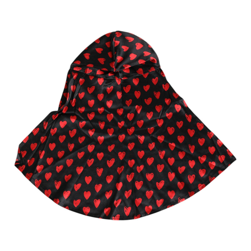 Black Red Hearts Polyester Hat Dolce & Gabbana