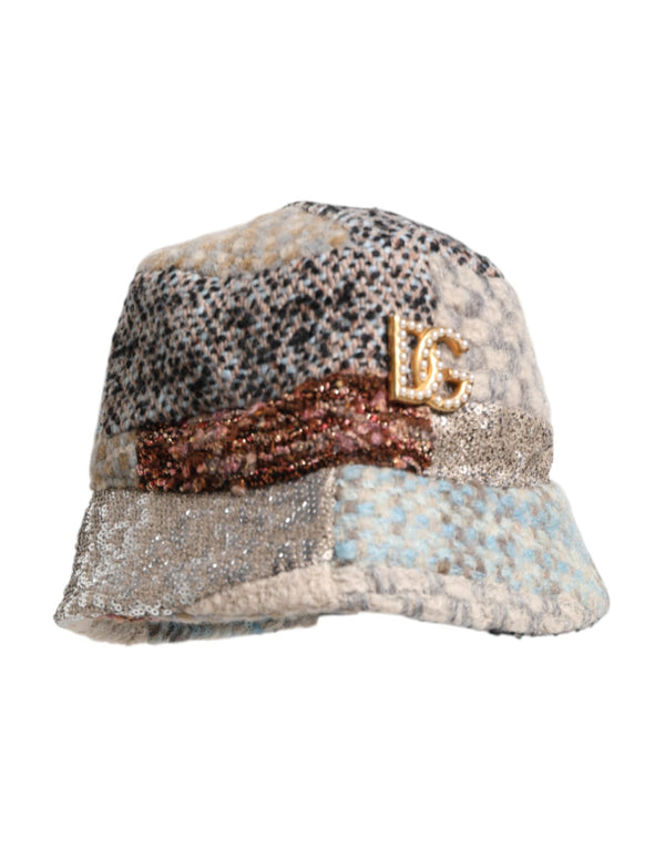 Multicolor Patchwork Embellished Bucket Hat Dolce & Gabbana
