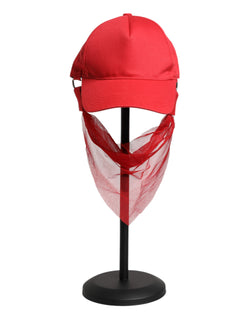 Red Cotton 6 Panels Women Baseball Cap Dolce & Gabbana