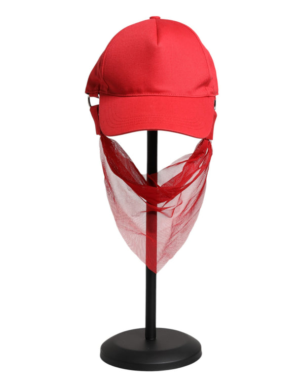 Red Cotton 6 Panels Women Baseball Cap Dolce & Gabbana
