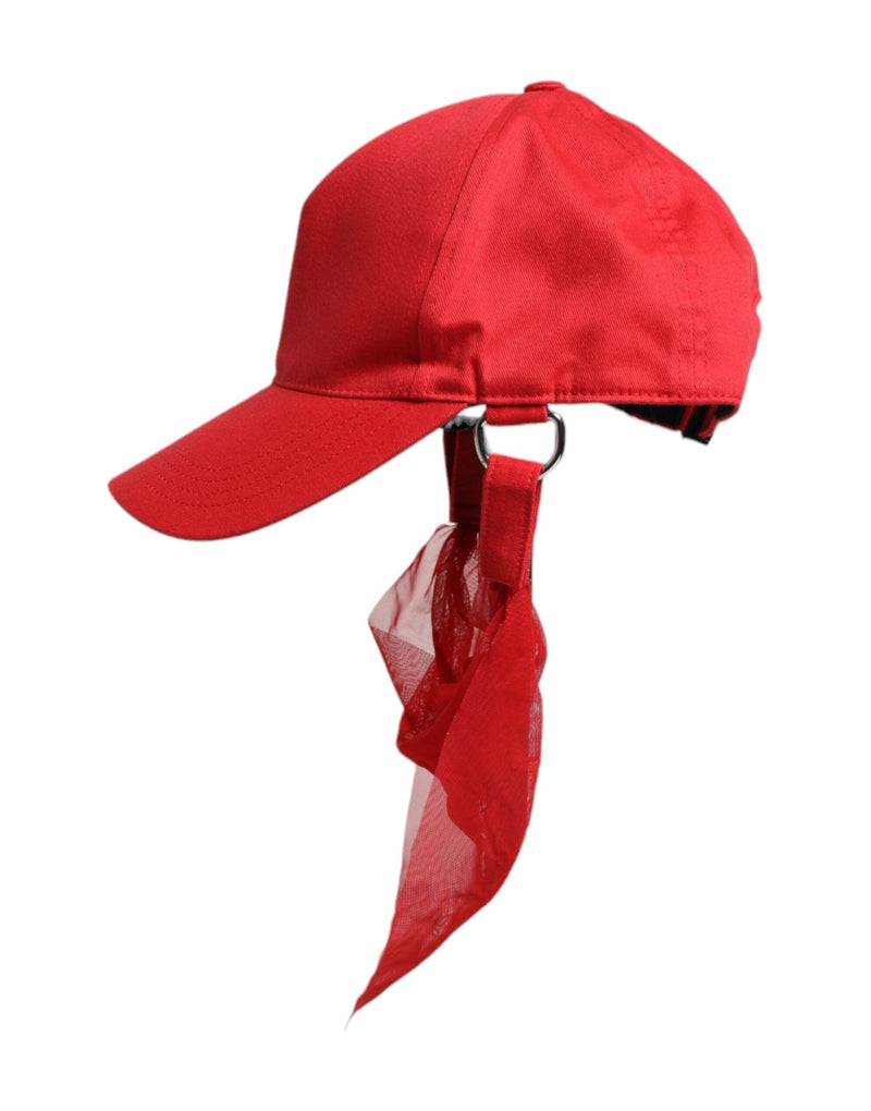 Red Cotton 6 Panels Women Baseball Cap Dolce & Gabbana