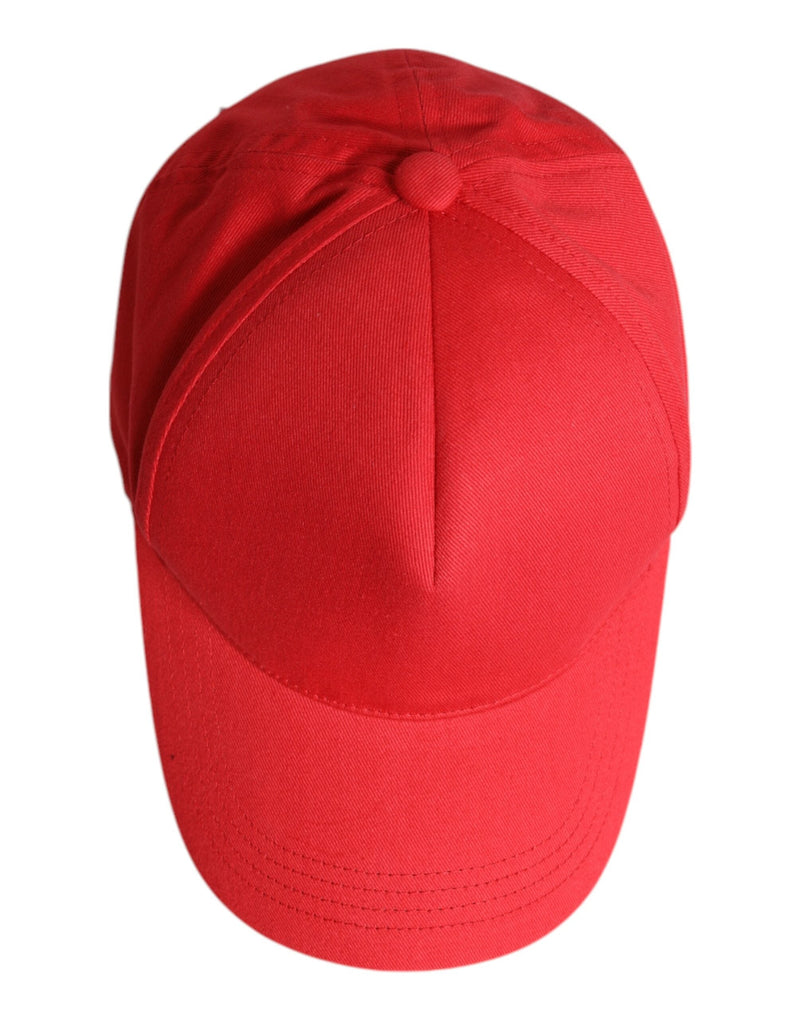 Red Cotton 6 Panels Women Baseball Cap Dolce & Gabbana