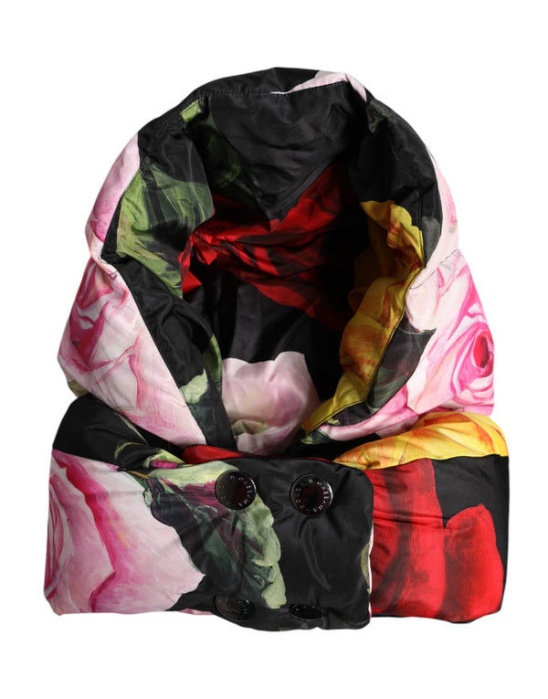 Black Floral Print Whole Head Wrap Hat Dolce & Gabbana
