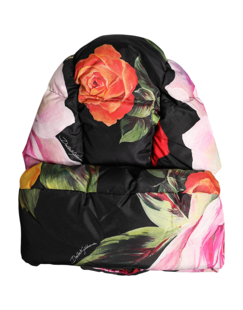Black Floral Print Whole Head Wrap Hat Dolce & Gabbana