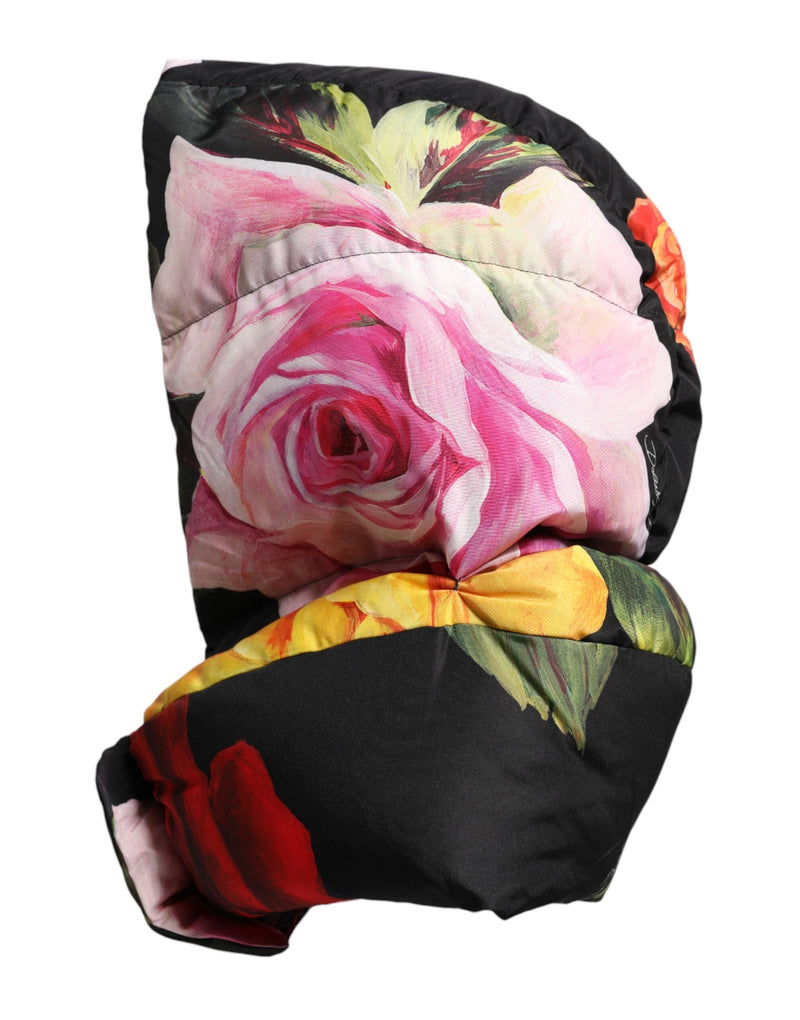 Black Floral Print Whole Head Wrap Hat Dolce & Gabbana