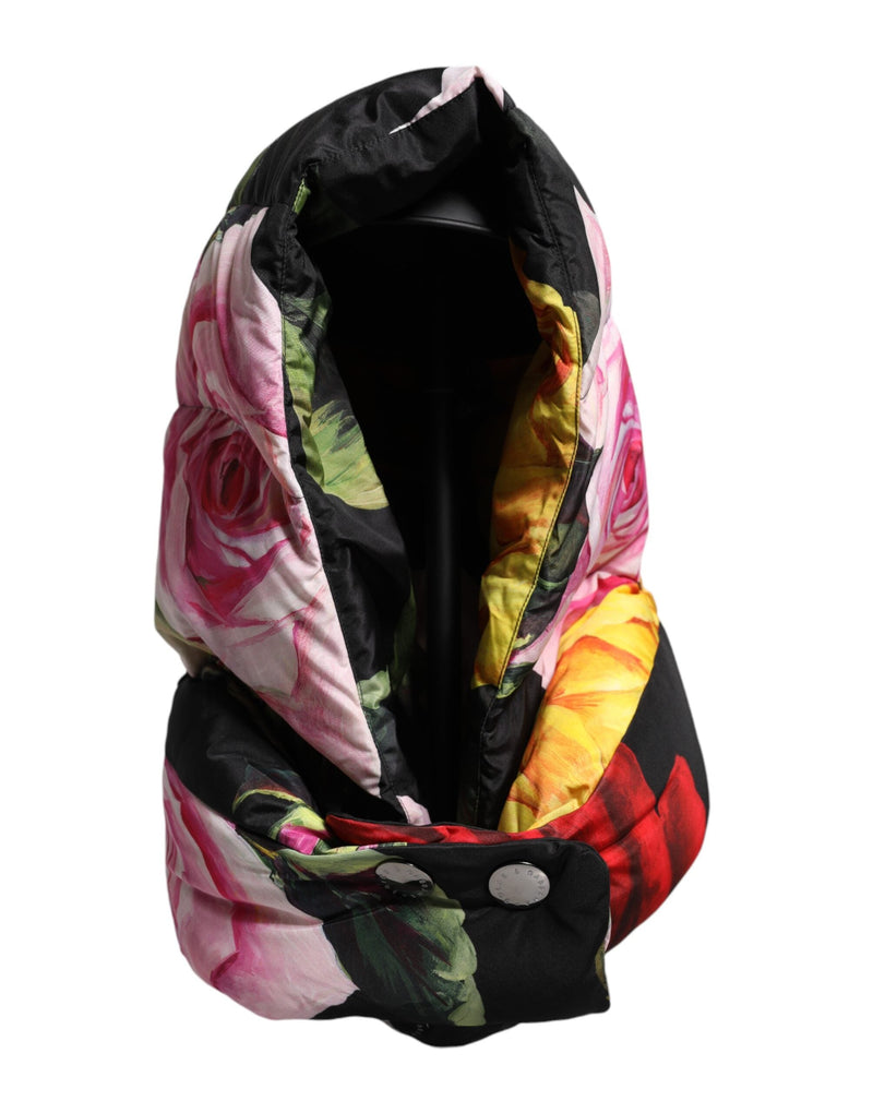 Black Floral Print Whole Head Wrap Hat Dolce & Gabbana