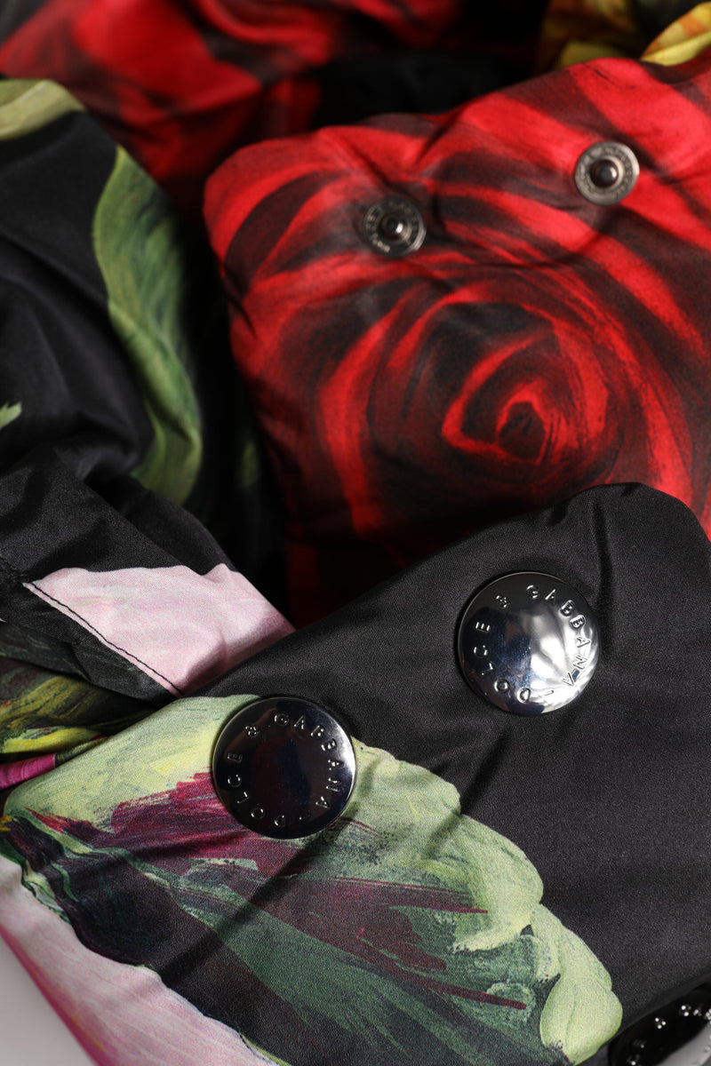 Black Floral Print Whole Head Wrap Hat Dolce & Gabbana