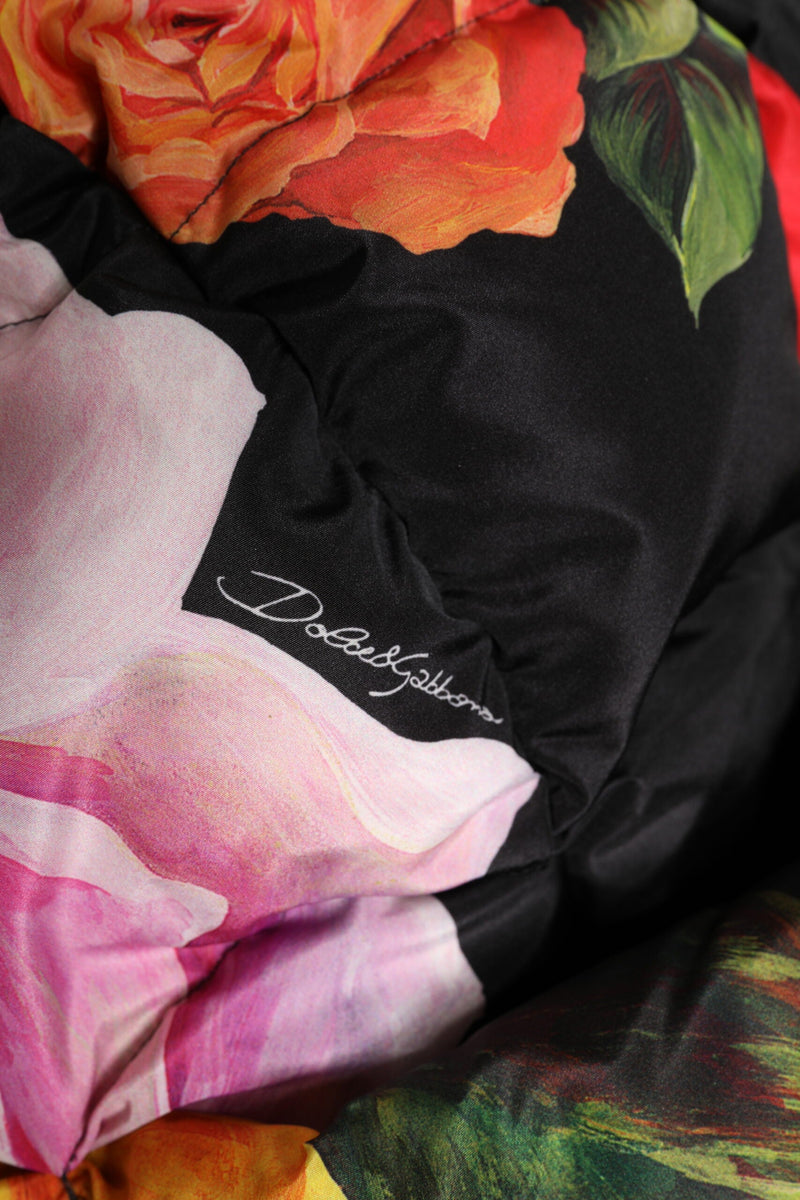 Black Floral Print Whole Head Wrap Hat Dolce & Gabbana
