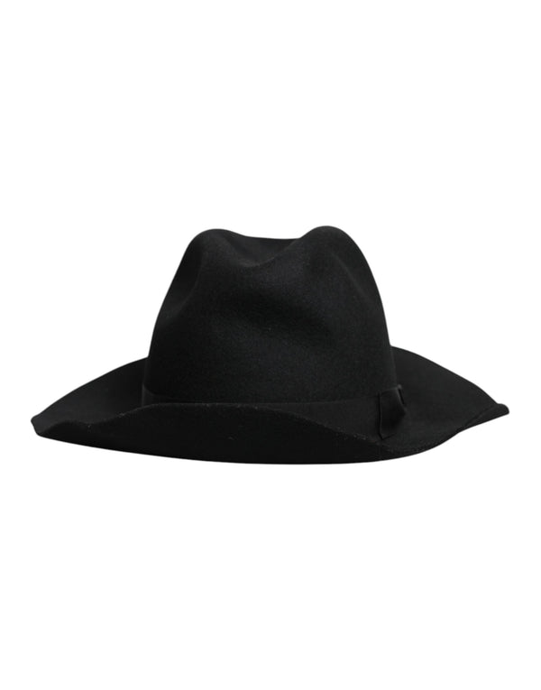 Black Wide Brim Trilby Fedora Hat Dolce & Gabbana