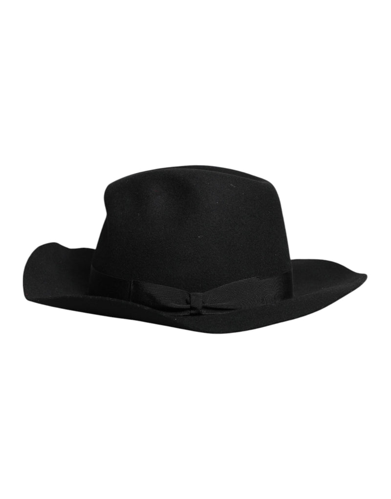 Black Wide Brim Trilby Fedora Hat Dolce & Gabbana