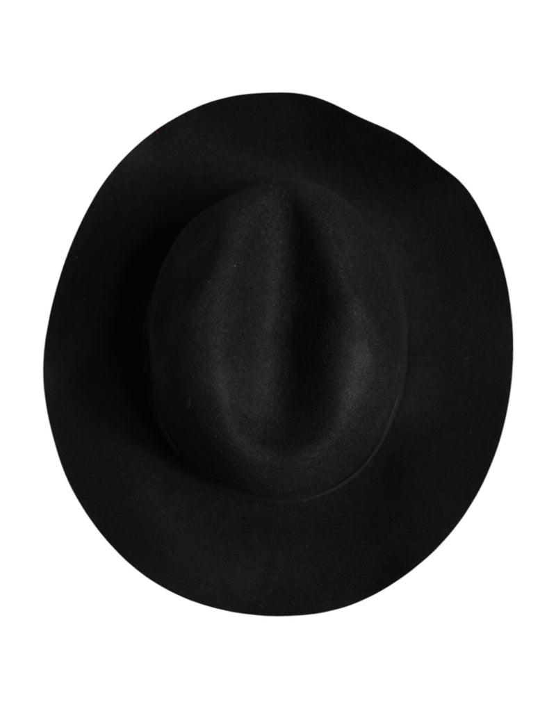 Black Wide Brim Trilby Fedora Hat Dolce & Gabbana
