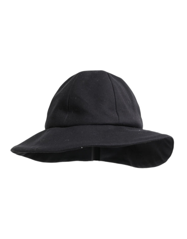Black Cotton Wide Brim Bucket Hat Dolce & Gabbana