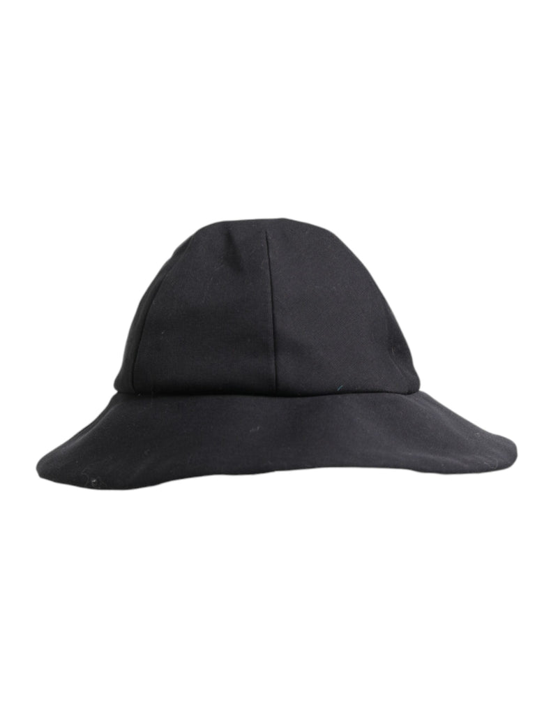 Black Cotton Wide Brim Bucket Hat Dolce & Gabbana