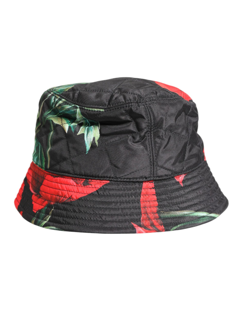 Multicolor DG Plaque Wide Brim Bucket Hat Dolce & Gabbana