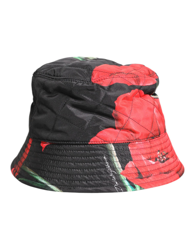 Multicolor DG Plaque Wide Brim Bucket Hat Dolce & Gabbana