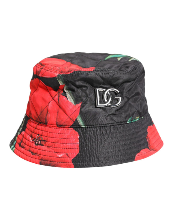 Multicolor DG Plaque Wide Brim Bucket Hat Dolce & Gabbana