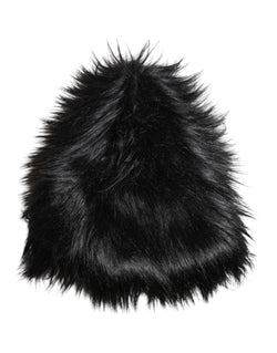 Black Acrylic Fur Womens Bucket Hat Dolce & Gabbana