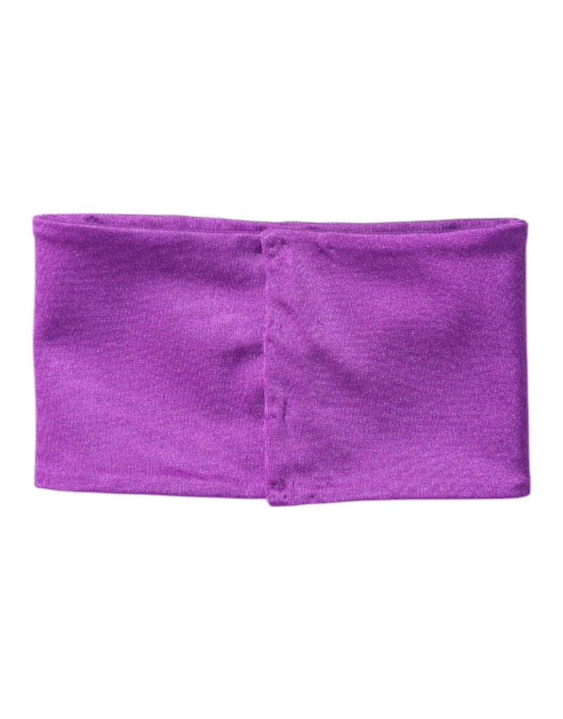 Purple Nylon Stretch Women Neck Warmer Scarf Dolce & Gabbana