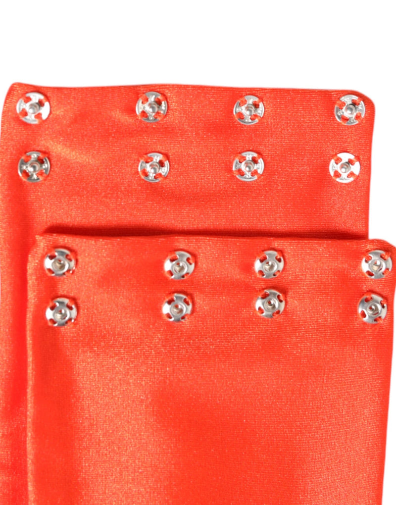 Orange Nylon Stretch Women Neck Warmer Scarf Dolce & Gabbana