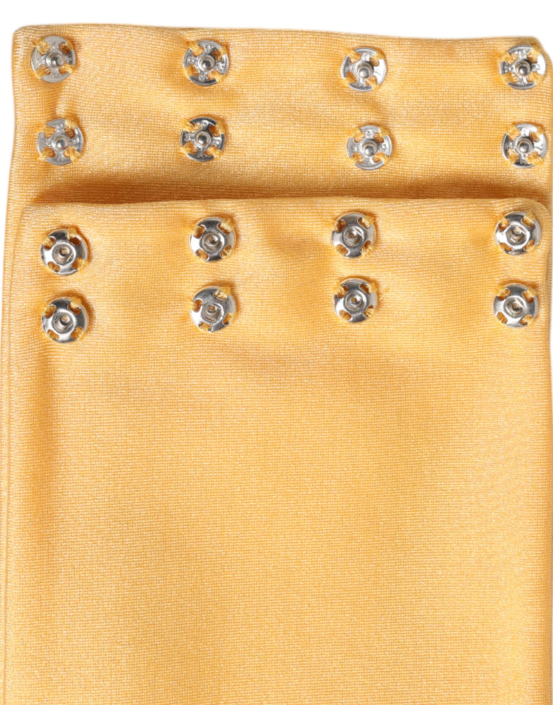 Yellow Nylon Stretch Women Neck Warmer Scarf Dolce & Gabbana