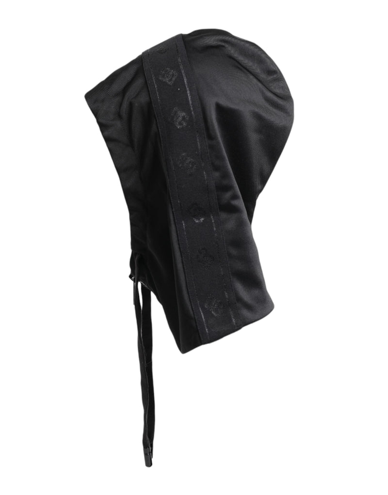 Black Polyester Whole Head Wrap Hat Dolce & Gabbana