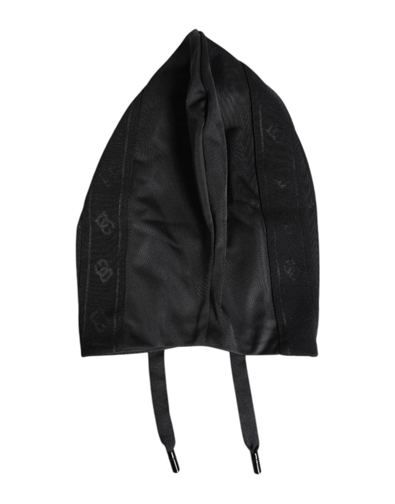 Black Polyester Whole Head Wrap Hat Dolce & Gabbana