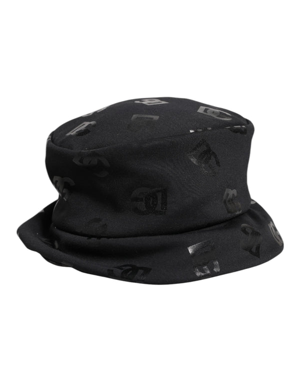 Black DG Monogram Polyester Jacquard Bucket Hat Dolce & Gabbana
