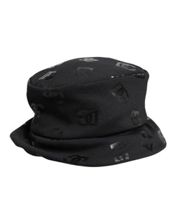 Black DG Monogram Polyester Jacquard Bucket Hat Dolce & Gabbana