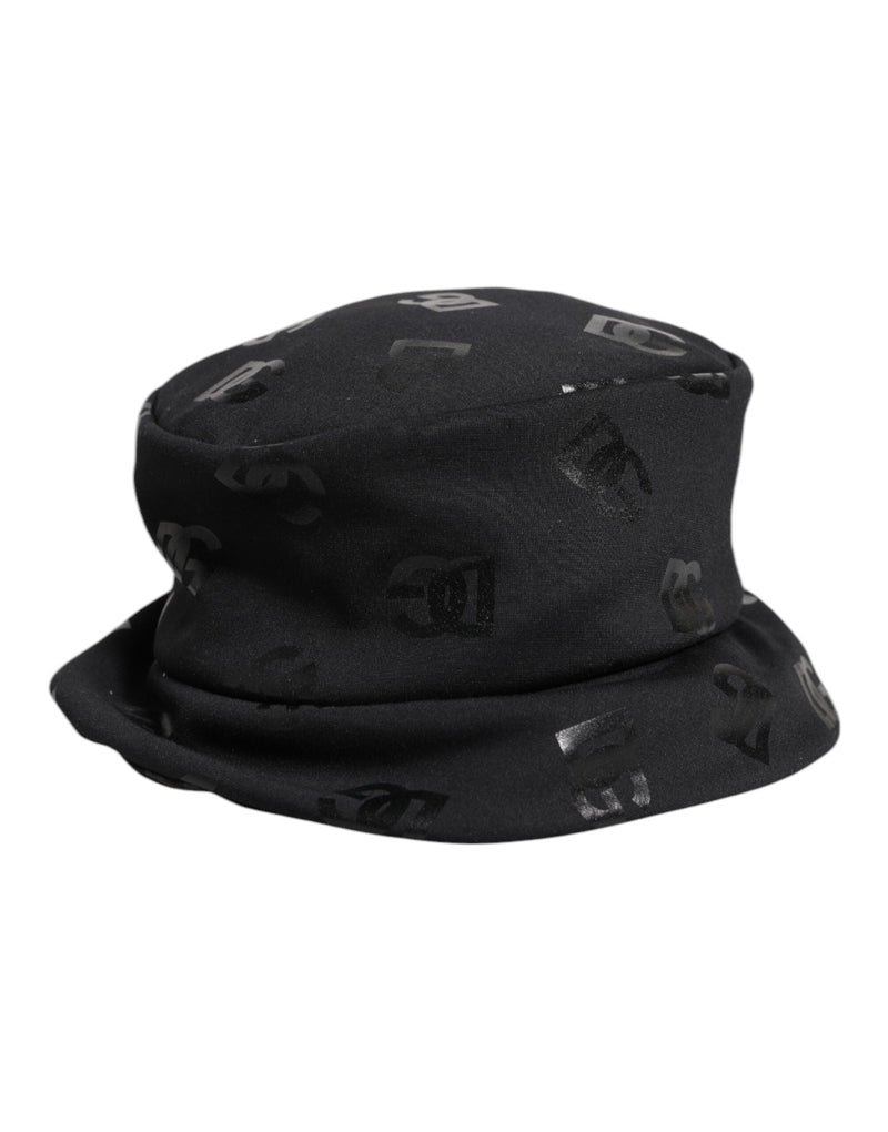 Black DG Monogram Polyester Jacquard Bucket Hat Dolce & Gabbana
