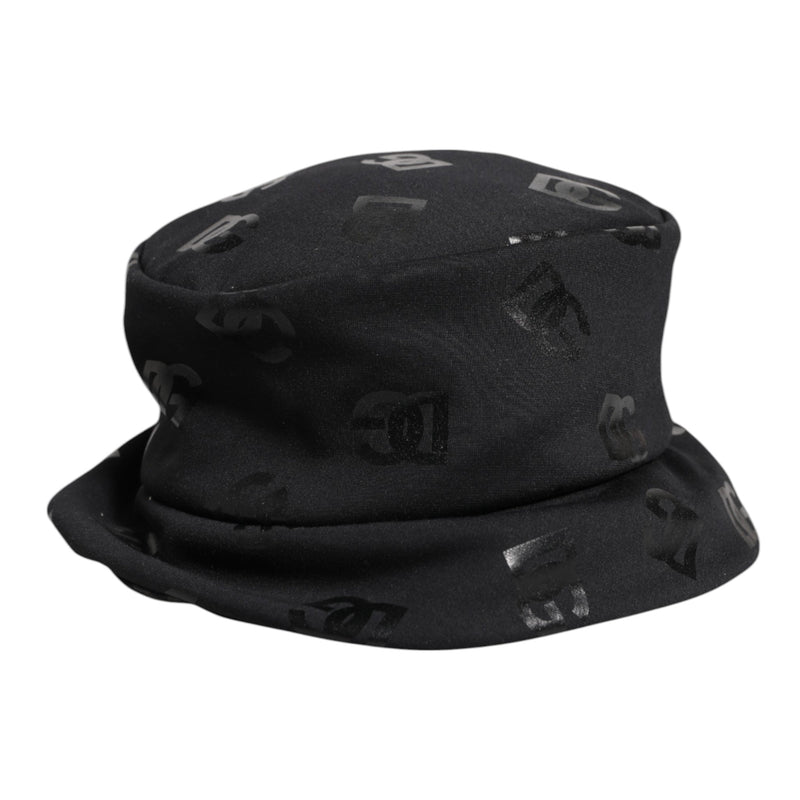 Black DG Monogram Polyester Jacquard Bucket Hat Dolce & Gabbana