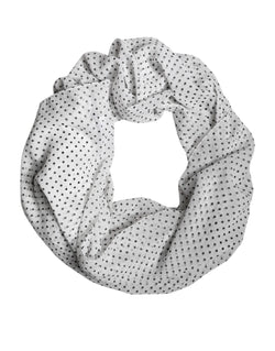 White Polka Dots Polyester Wrap Shawl Scarf Dolce & Gabbana