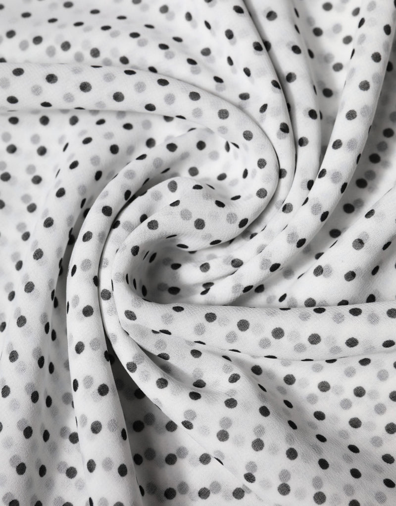White Polka Dots Polyester Wrap Shawl Scarf Dolce & Gabbana