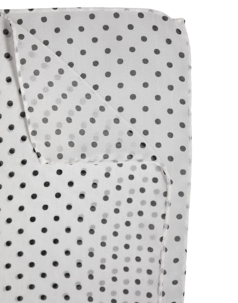White Polka Dots Polyester Wrap Shawl Scarf Dolce & Gabbana