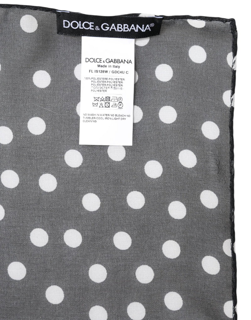 Black Polka Dots Polyester Wrap Shawl Scarf Dolce & Gabbana