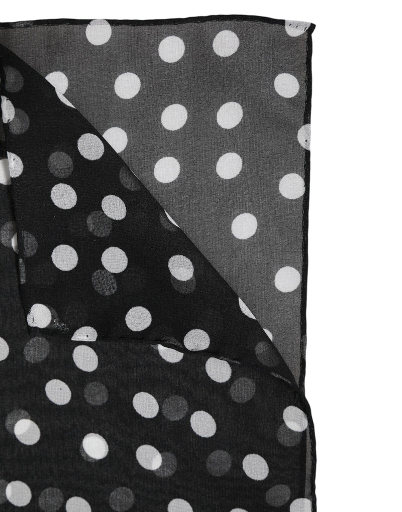 Black Polka Dots Polyester Wrap Shawl Scarf Dolce & Gabbana