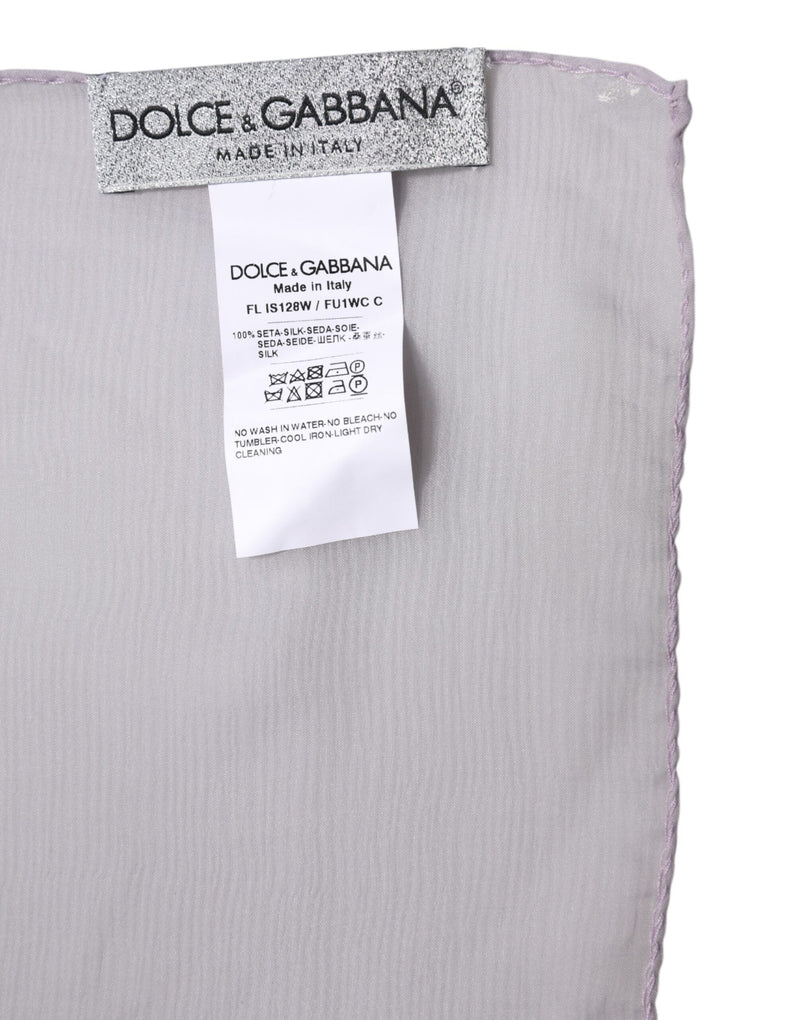 Purple Silk Rectangle Wrap Shawl Scarf Dolce & Gabbana