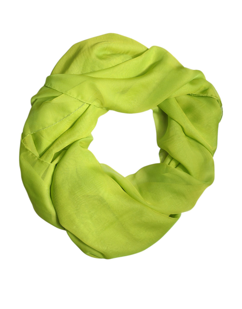 Green Silk Rectangle Wrap Shawl Neck Warmer Scarf Dolce & Gabbana